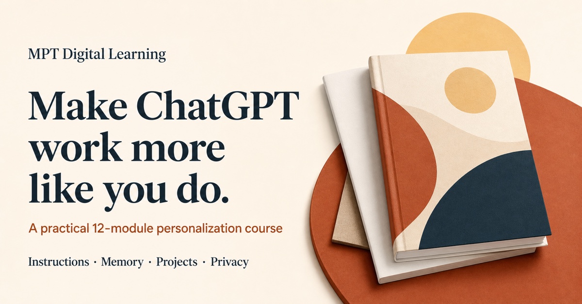 MPT Digital Learning course website shown across desktop and mobile layouts